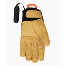 Salewa Winter Gloves (Full Leather Palm) Ortles AM - warm, windproof and breathable - black/yellow Men